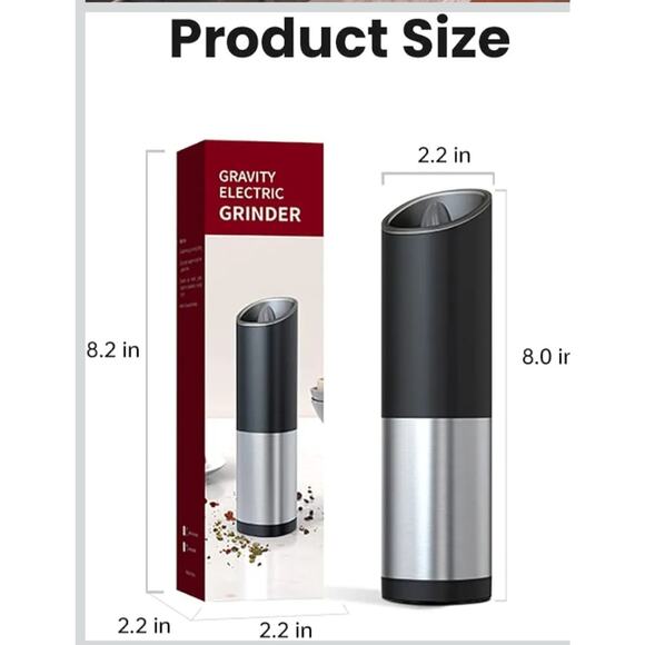 Gravity Electric Grinder battery operated Blue Led Light, One Hand Operated New - Picture 2 of 11